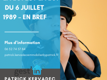 La loi du 6 juillet 1989 – en bref La loi du 6 juillet 1989 concerne et régit les rapports locatifs. Elle précise beaucoup d’informations qu’un professionnel en location et gestion immobilière doit maîtriser. GEST’IN vous présente en bref cette loi incontournable en immobilier.  • Les champs d’application de cette loi • L’objectif de cette loi  GEST’IN, nourrice en gestion locative, accompagne ses partenaires -professionnels en immobilier- dans l’application quotidienne de cette loi.  Les champs d’application de la loi 6 juillet 1989 La loi du 6 juillet 1989 précise les biens en location pour lesquels elle s’applique.  En effet, cette loi concerne les locaux à usage d’habitation ou à usage mixte professionnel et d’habitation. Le bien, loué nu ou meublé , doit être la résidence principale du locataire, de son conjoint.e ou d’une personne à charge. Les garages, aires et places de stationnement, jardins et autres locaux, loués en même temps que le logement et par le même bailleur, sont aussi concernés.  La loi précise également les spécificités du bail dans le cadre d’une colocation.  En parallèle, il existe des logements qui ne sont pas régis par la loi du 6 juillet 1989. Nous retrouvons par exemple les locations meublées de courte durée, les locations saisonnières, logements faisant l’objet d’une convention avec l’Etat portant sur leurs conditions, etc.  L’objectif de cette loi  Cette loi vise à favoriser le bon fonctionnement du marché immobilier. Ainsi, elle structure et régule les rapports/ la relation entre le bailleur et le locataire. Elle veille à ce que les deux parties aient des droits et des devoirs dans le respect de chacun. De ce fait, la loi prévient toutes les formes de discrimination qui empêcheraient tout à chacun d’accéder à la location.  Ainsi, la loi du 6 juillet 1989 intervient durant toute la période de location. De la rédaction du bail, à la sortie du locataire et le remboursement du dépôt de garantie, toutes les étapes figurent dans les 47 articles.  Investisseurs, réussissez votre projet de location et faites confiance à  GEST’IN et Patrick Kervadec ! Bénéficiez des services de professionnels et d’experts de la gestion locative, en capacité de sécuriser votre investissement et de protéger vos intérêts. Contactez-moi !  • Source Emma Harbonnier #gestionlocative #immobilier #juridique #location #propriétaire #bailleur #lLorient