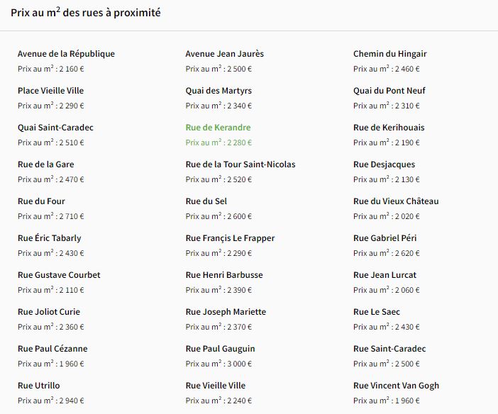 Prix immobilier Hennebont Morbihan